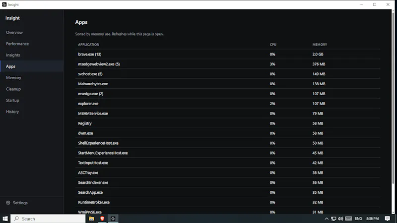 Insight — System Performance Monitor screenshot 1