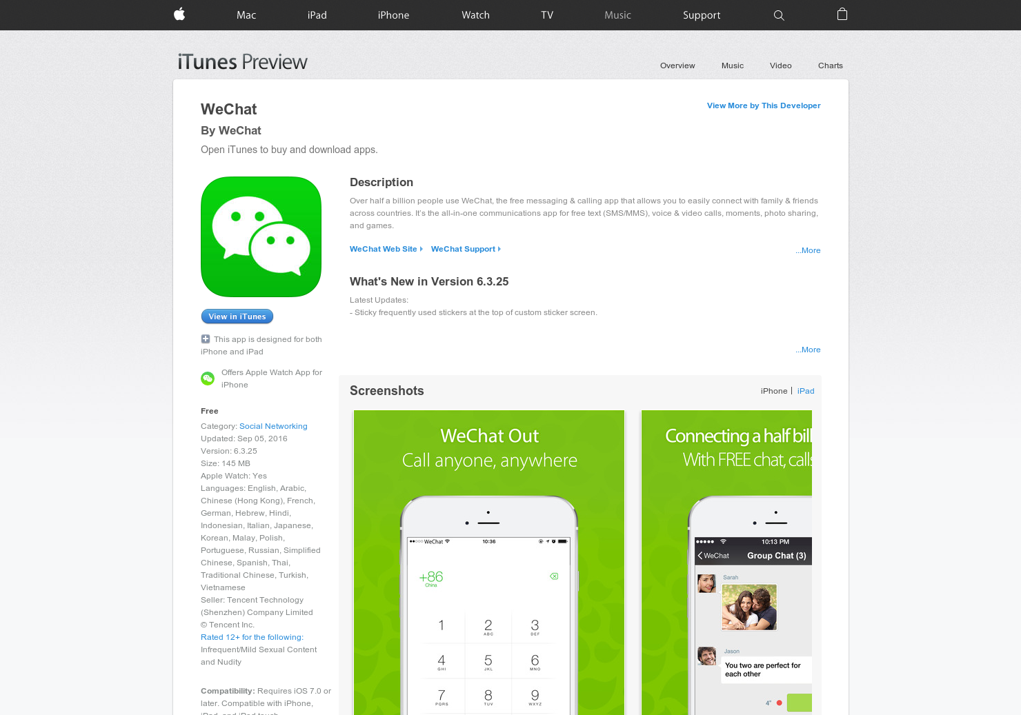 WeChat for Apple Watch
