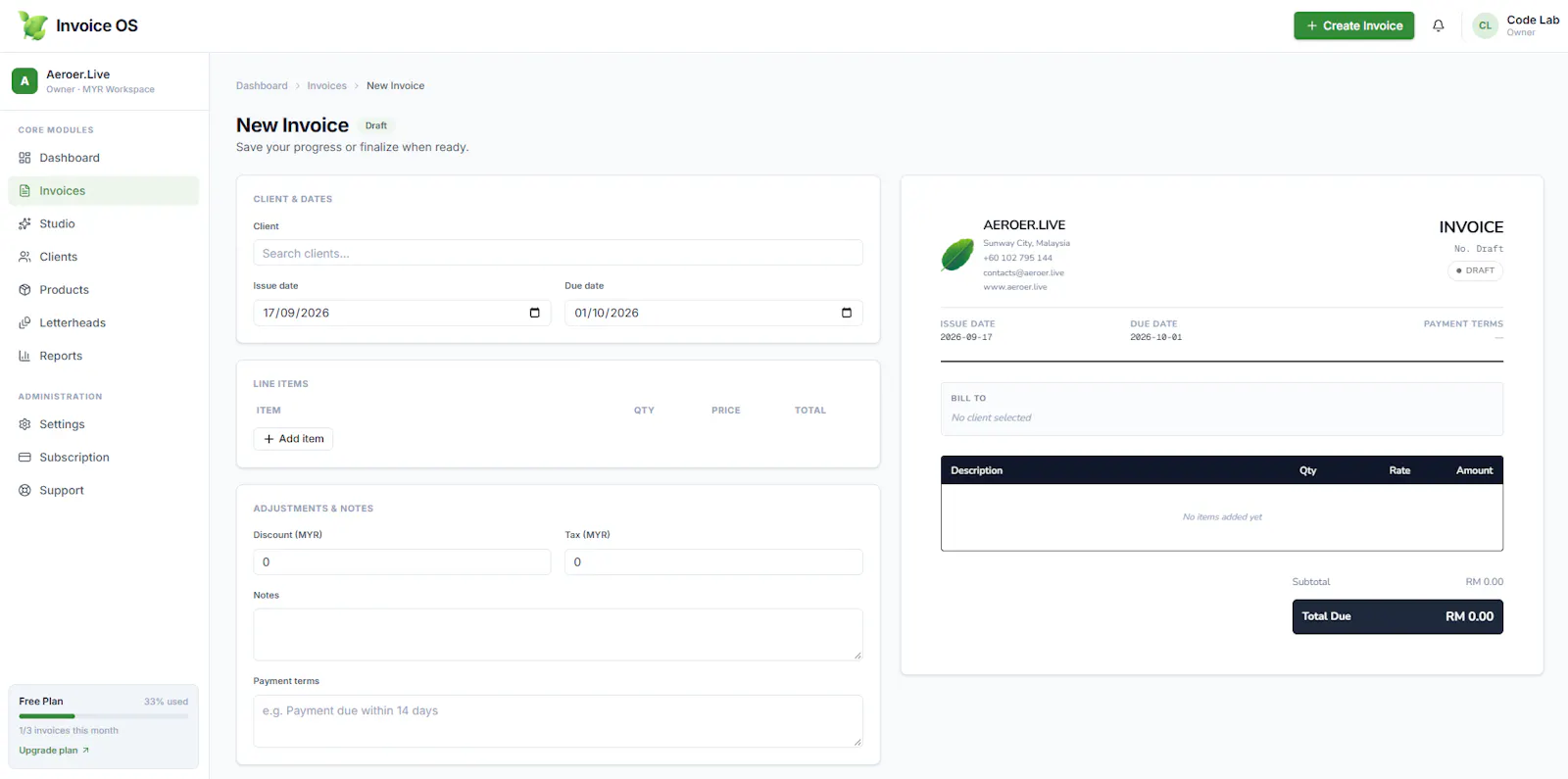 Invoice OS screenshot 6