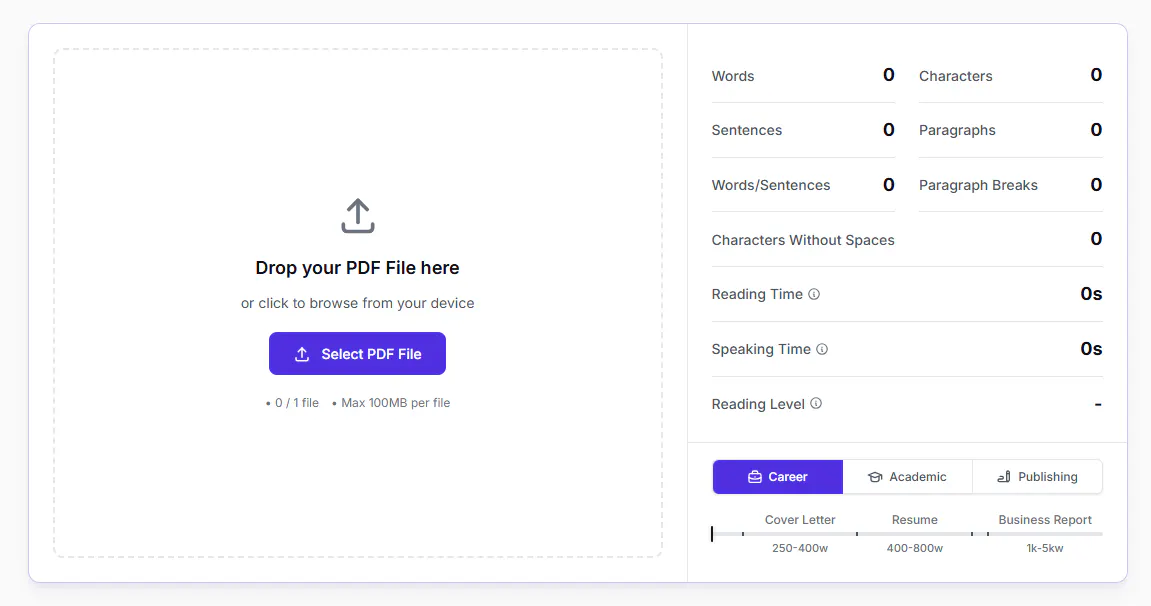 PDF Word Counter screenshot