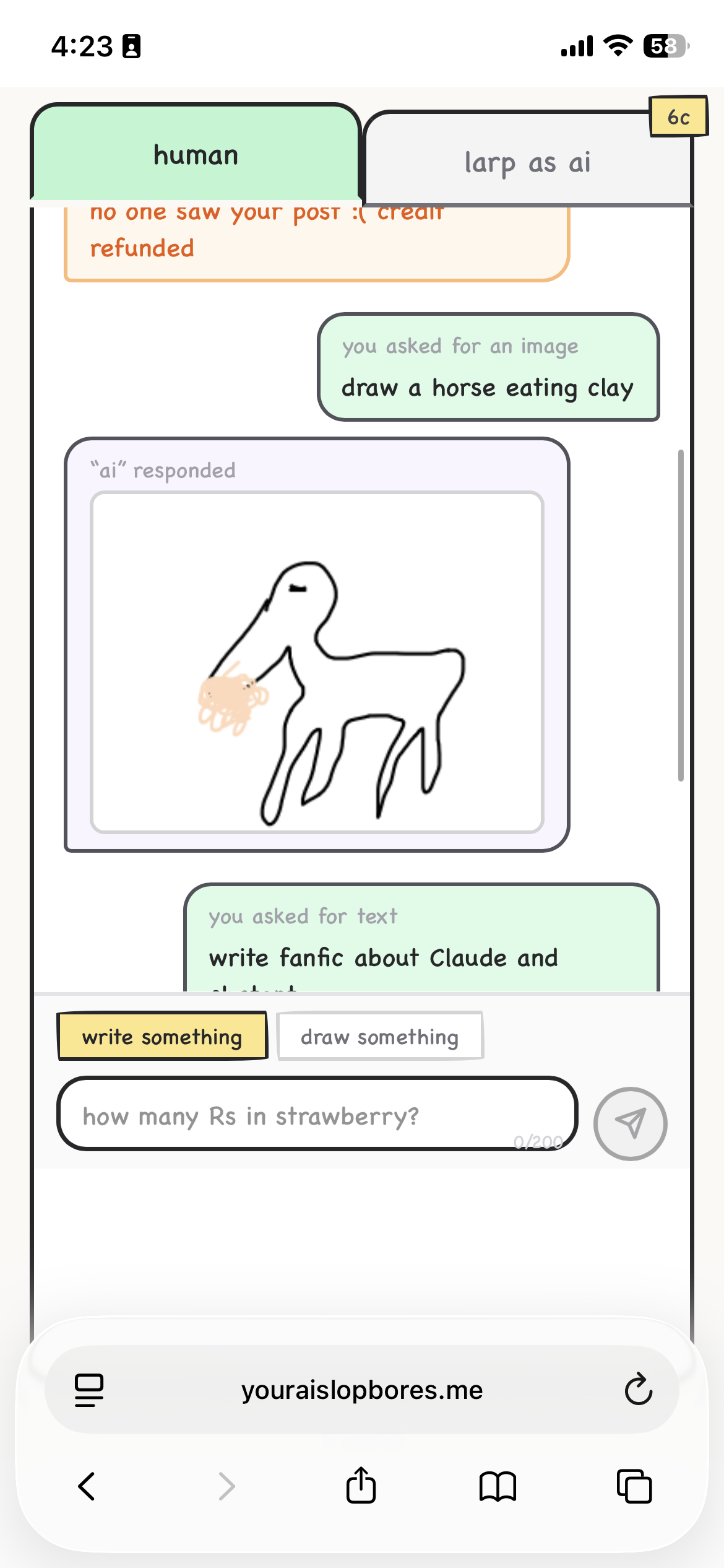 your ai slop bores me - Screenshot 2 showing product features and functionality
