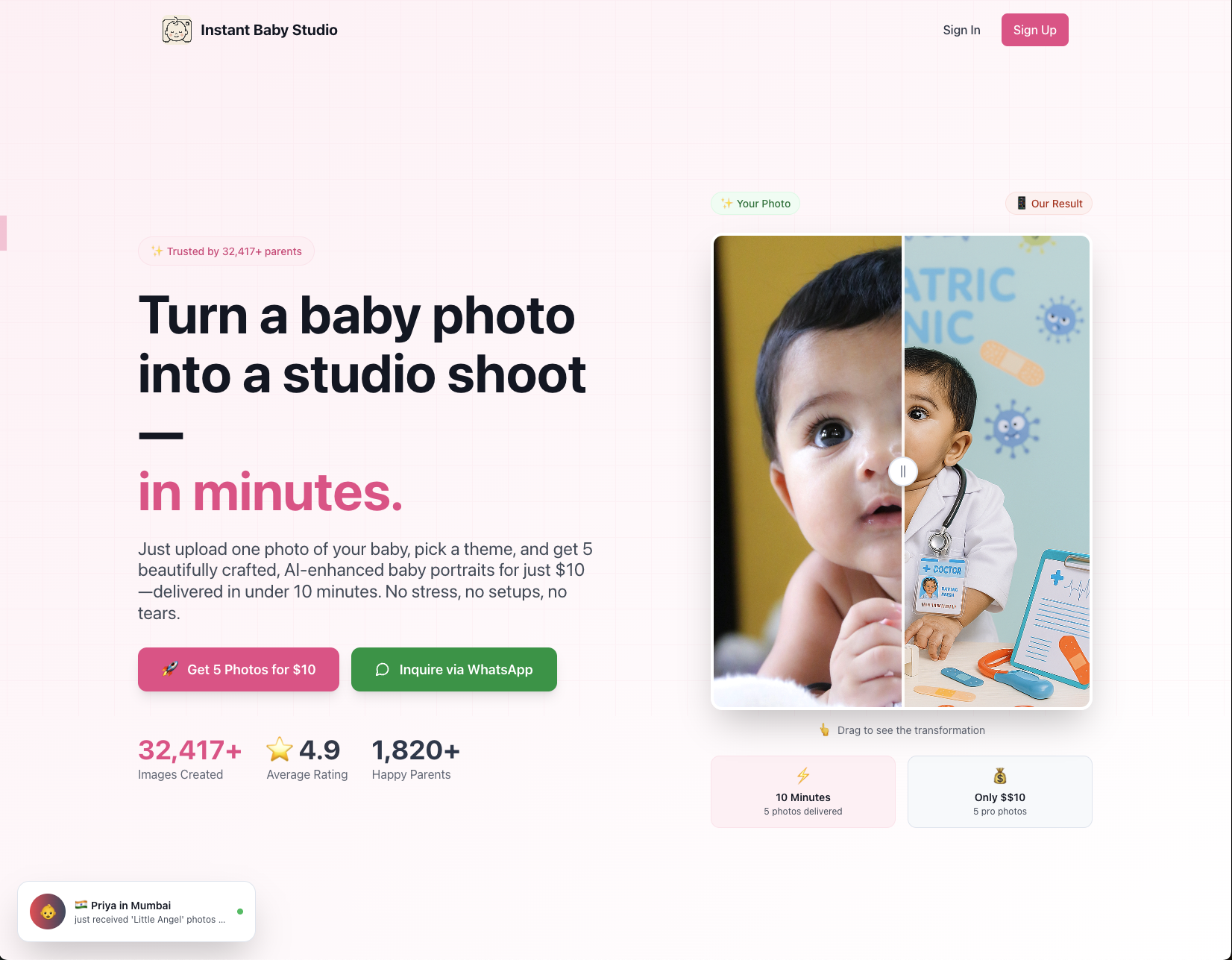 Mídia 1 de Estúdio de bebê instantâneo