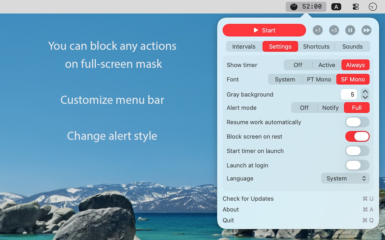 TomoBar - Flexible macOS pomodoro timer gallery image