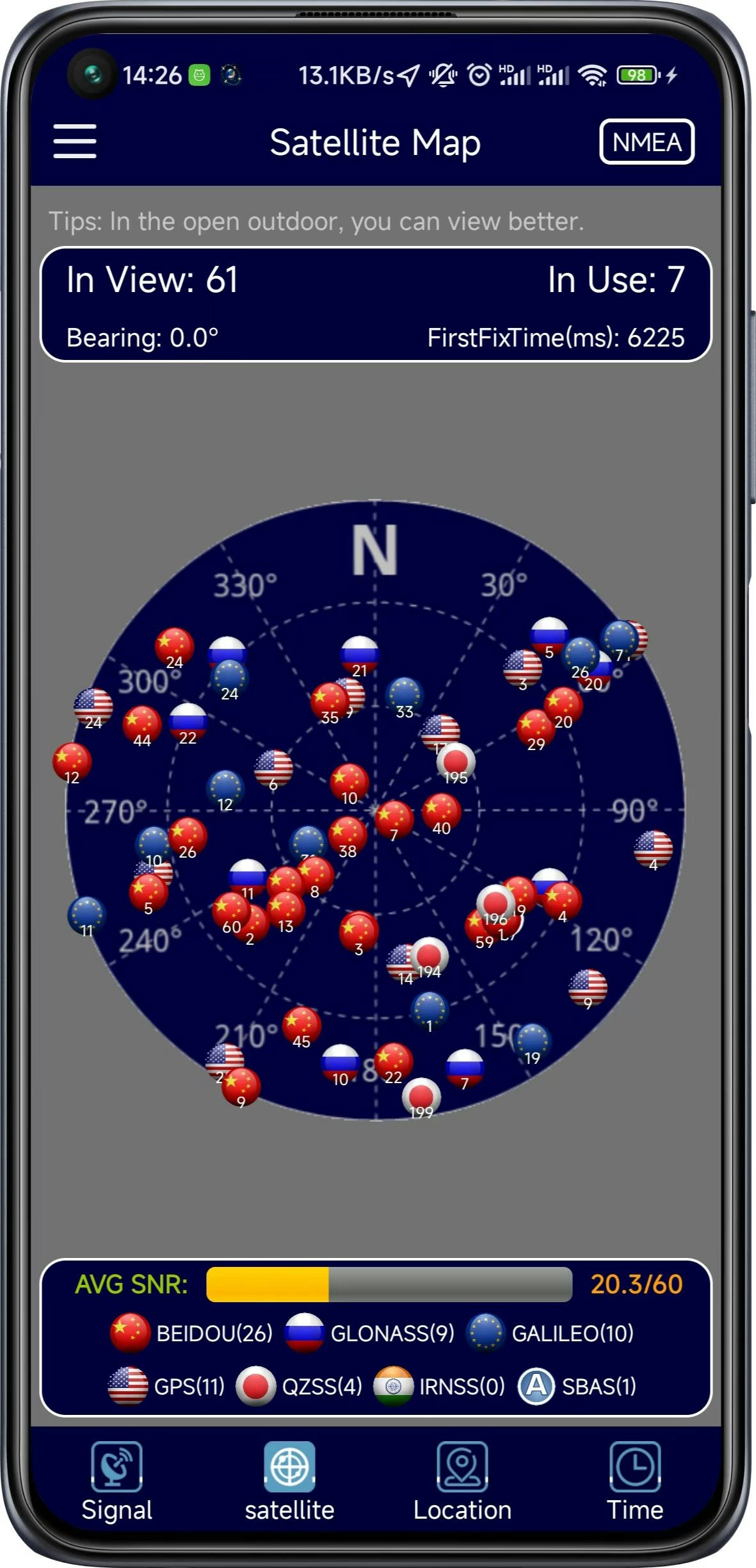 Strumento di test GPS (Visualizzatore GNSS) - Buona app per la visualizzazione delle informazioni satellitari! media 2