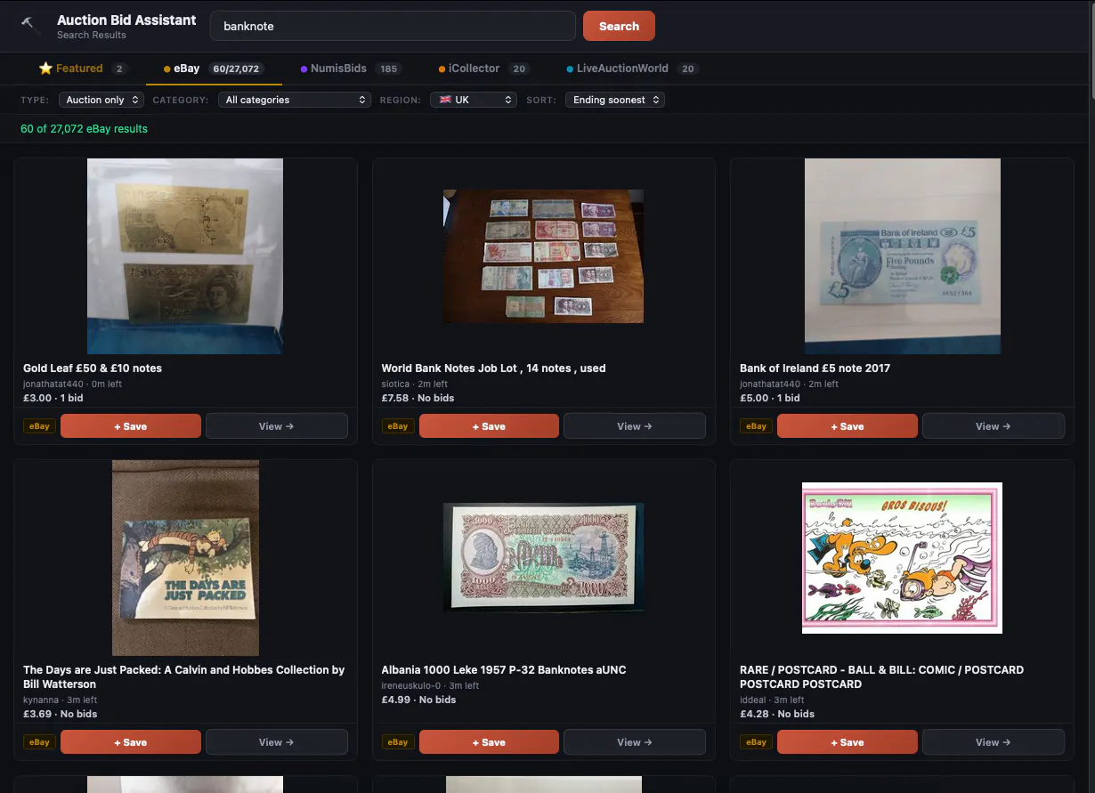 Auction Search  gallery image