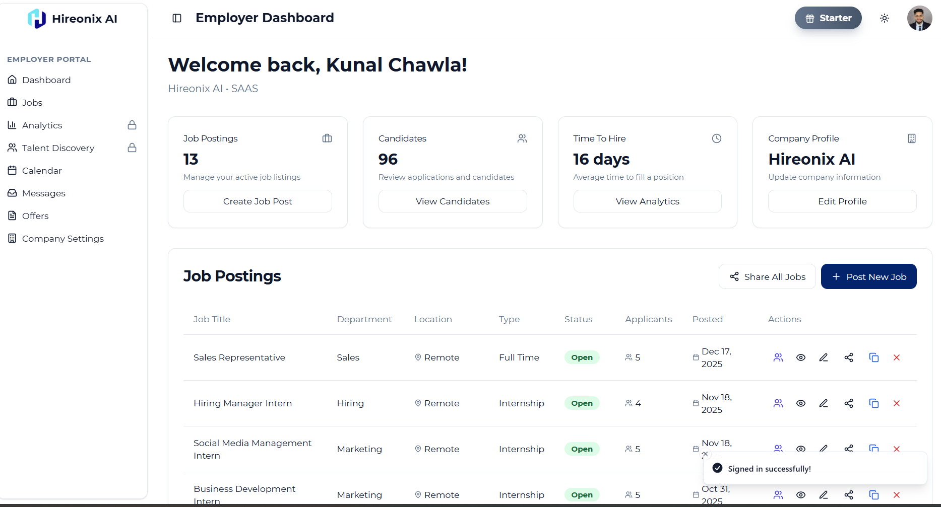Hireonix AI - Screenshot 3 showing product features and functionality