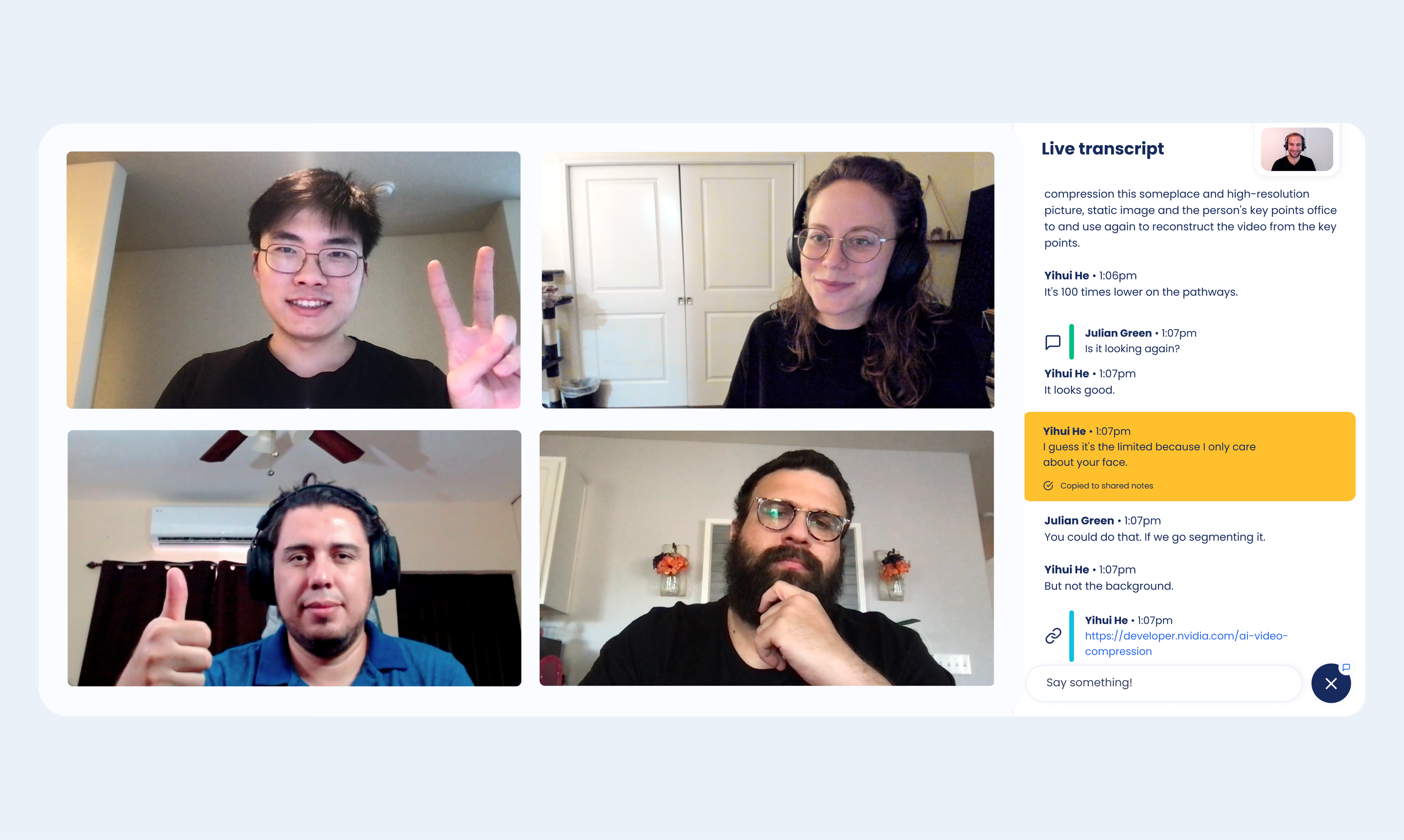 Poll option Real-time transcription image