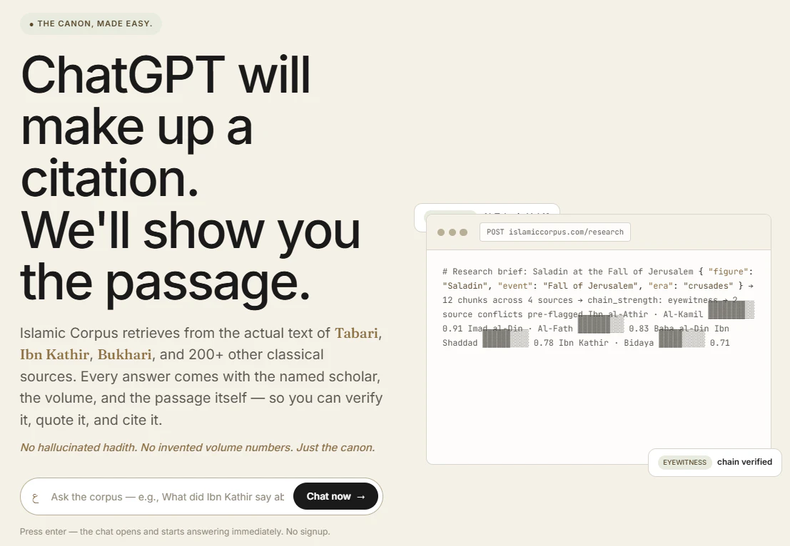 Islamic Corpus — The canon, made easy. logo