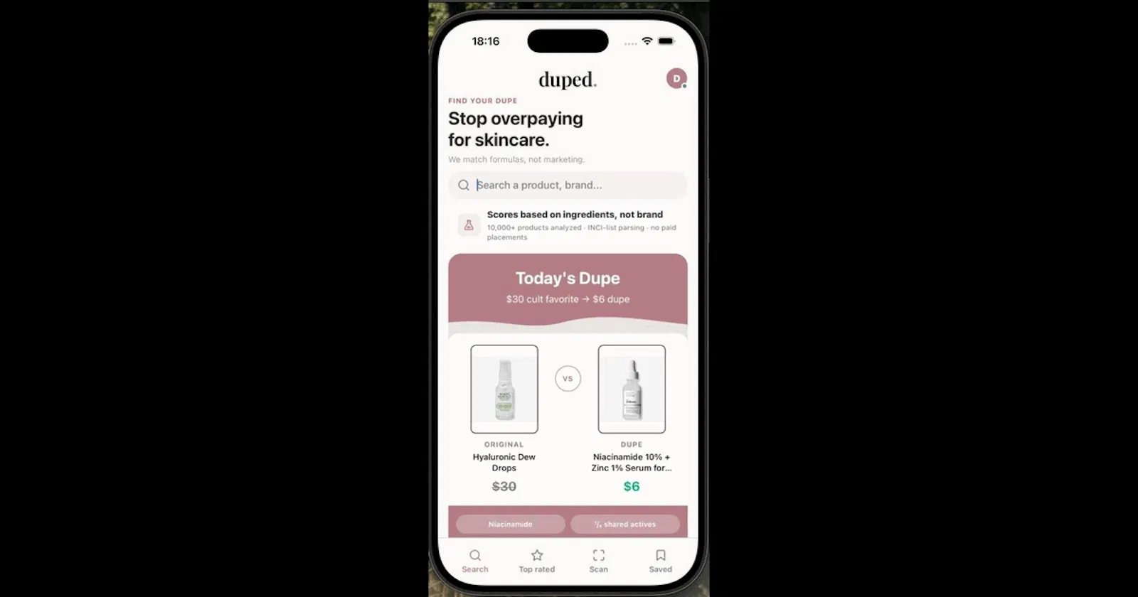 Duped: Skincare Dupe Finder screenshot 6