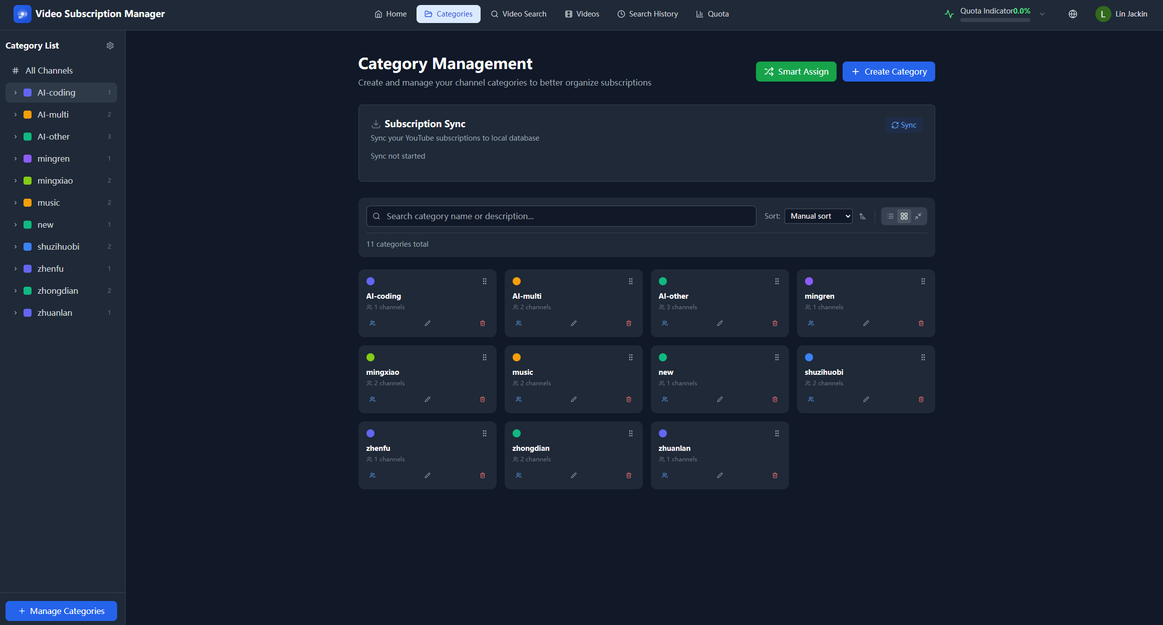 YouTube Subscription Manager gallery image