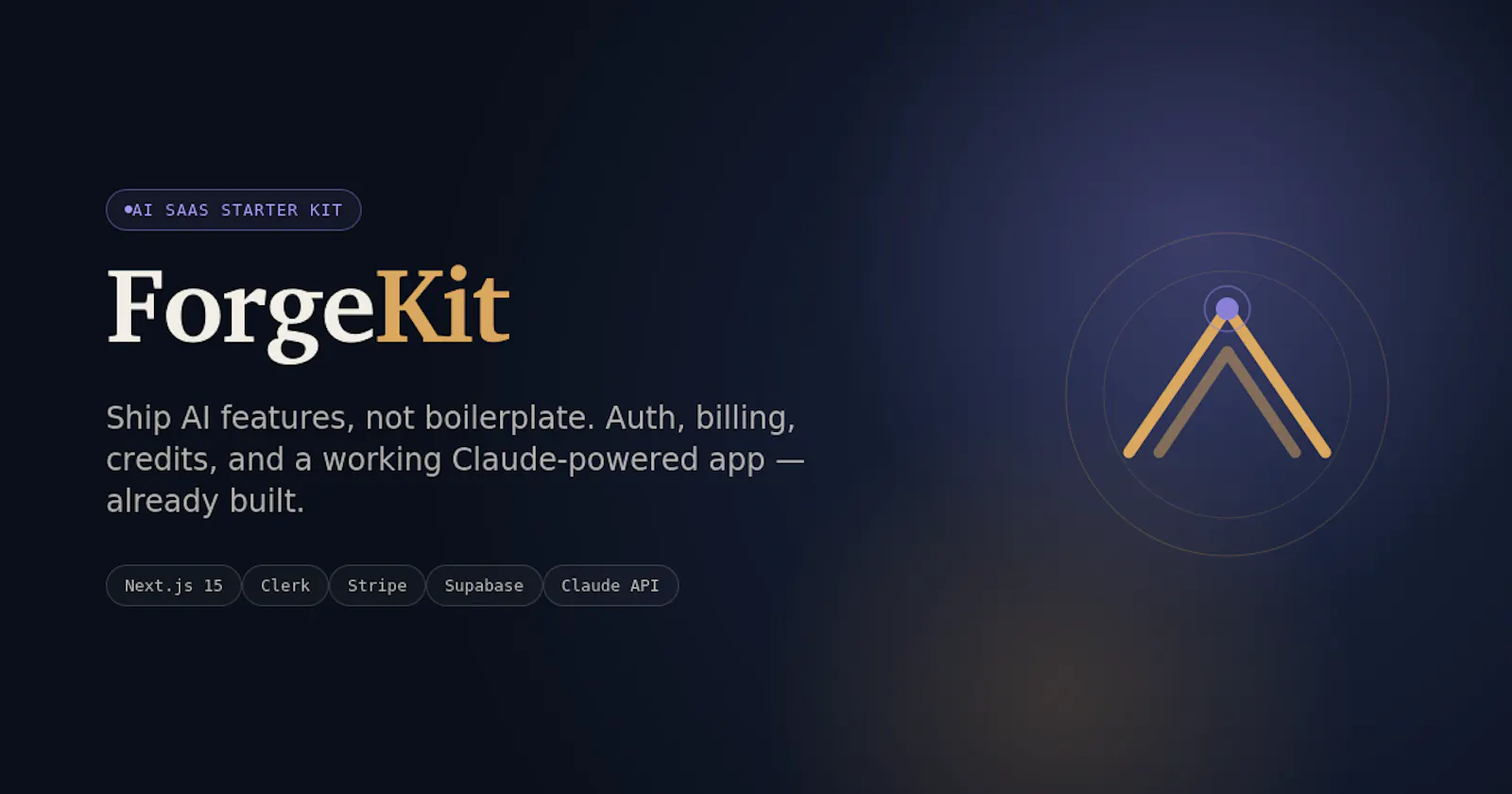 ForgeKit — AI SaaS Starter Kit screenshot 1