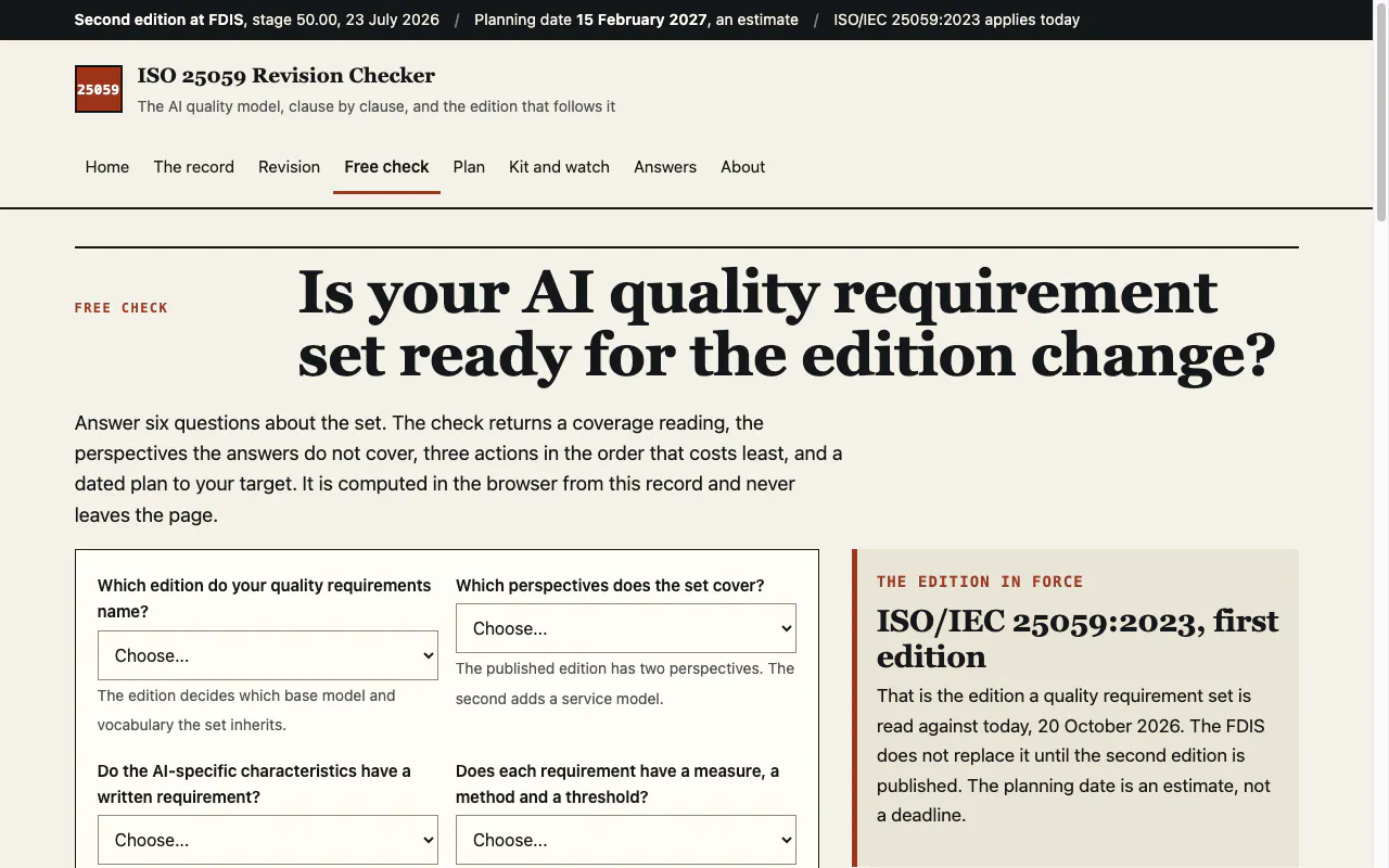 ISO 25059 Revision Checker gallery image
