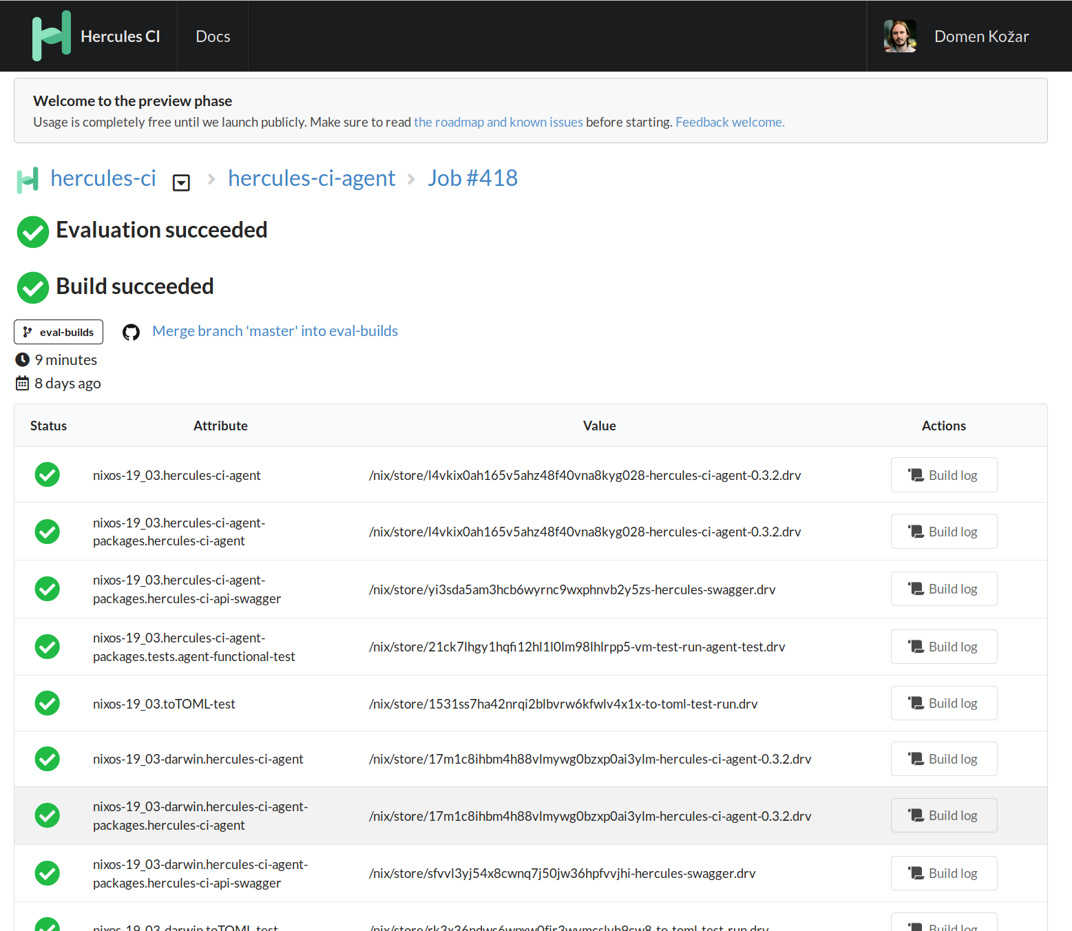 Hercules CI gallery image