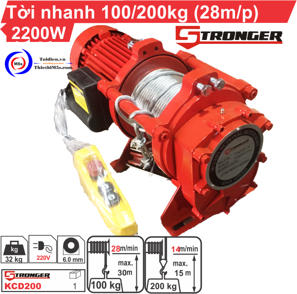 High speed electric winch 200kg STRONGER