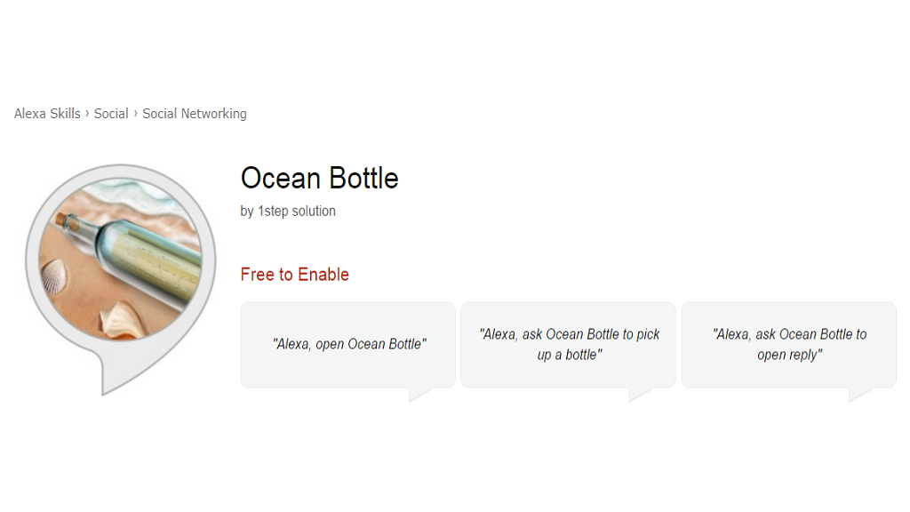 Ocean Bottle Alexa Skill gallery image