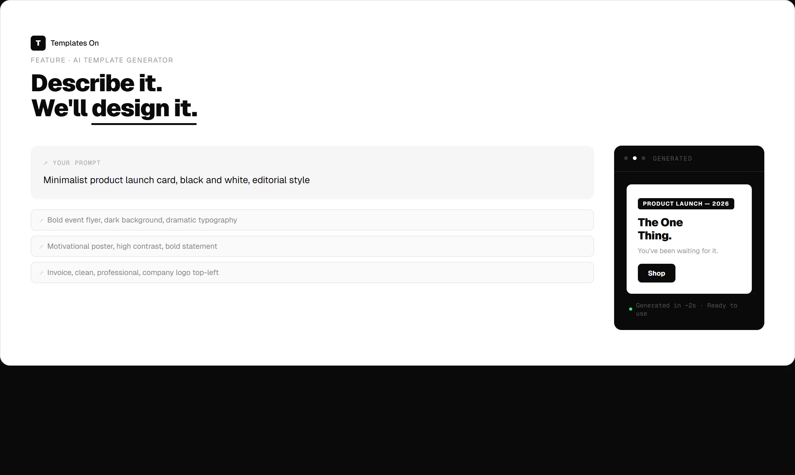 Templates On screenshot 2