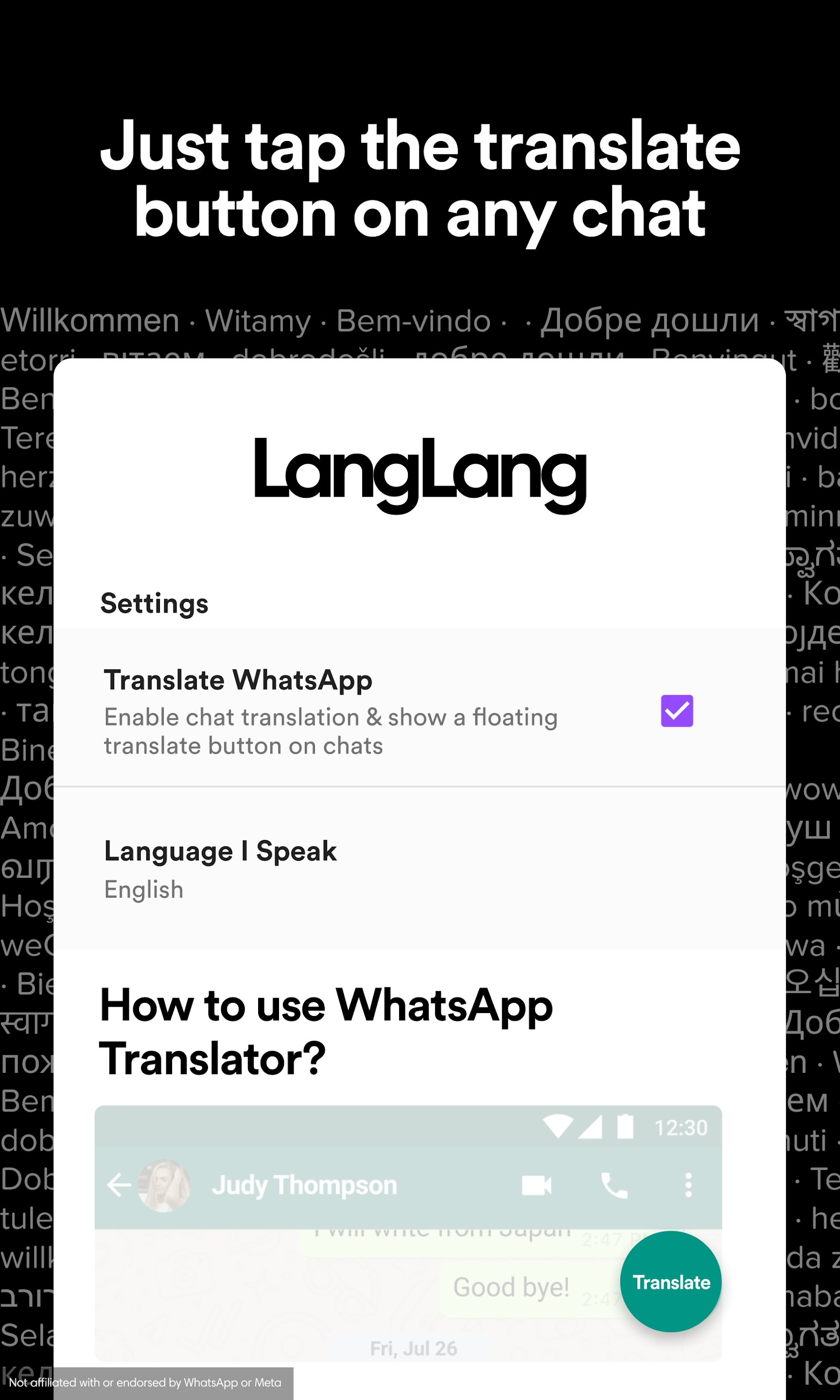 Langlang - traductor de chat para whatsapp media 2