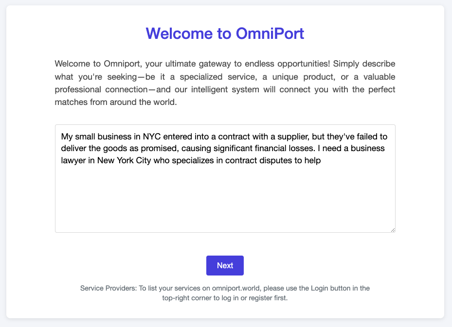 Media omniport.world - Pengguna yang sepadan dengan perkhidmatan yang sukar dicari melalui NLP 2