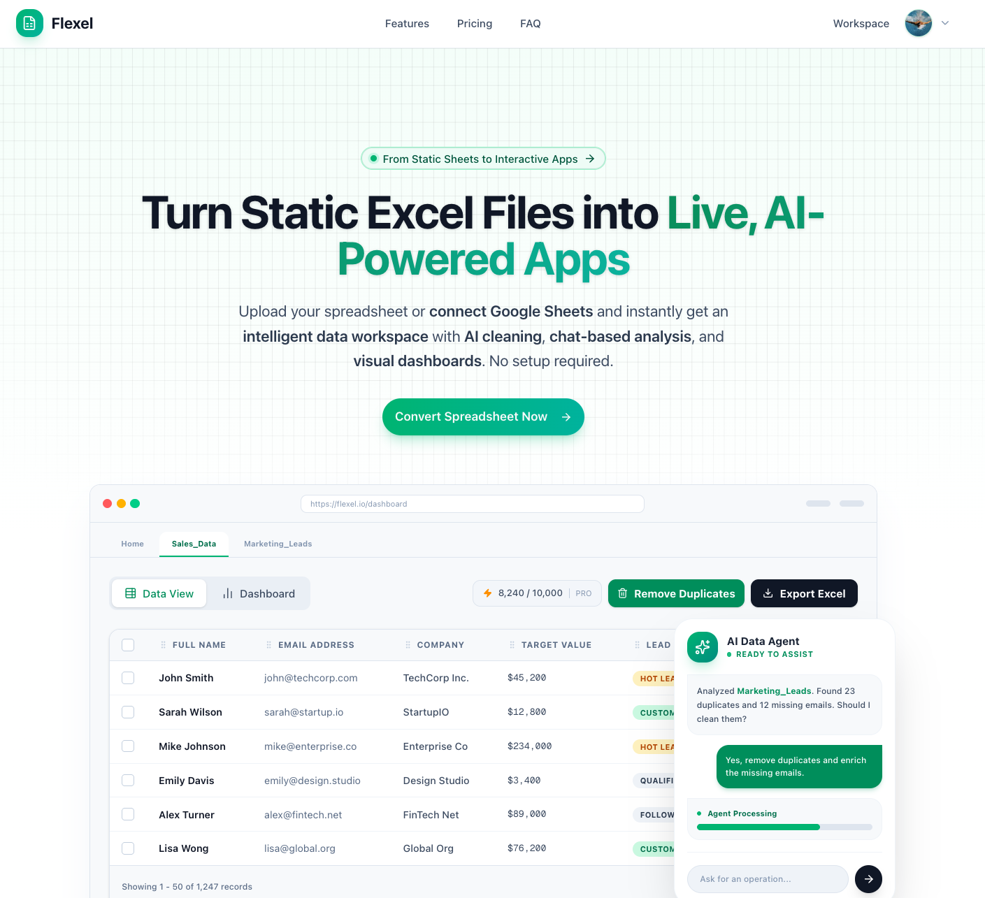 Flexel - Main product screenshot demonstrating key features and user interface