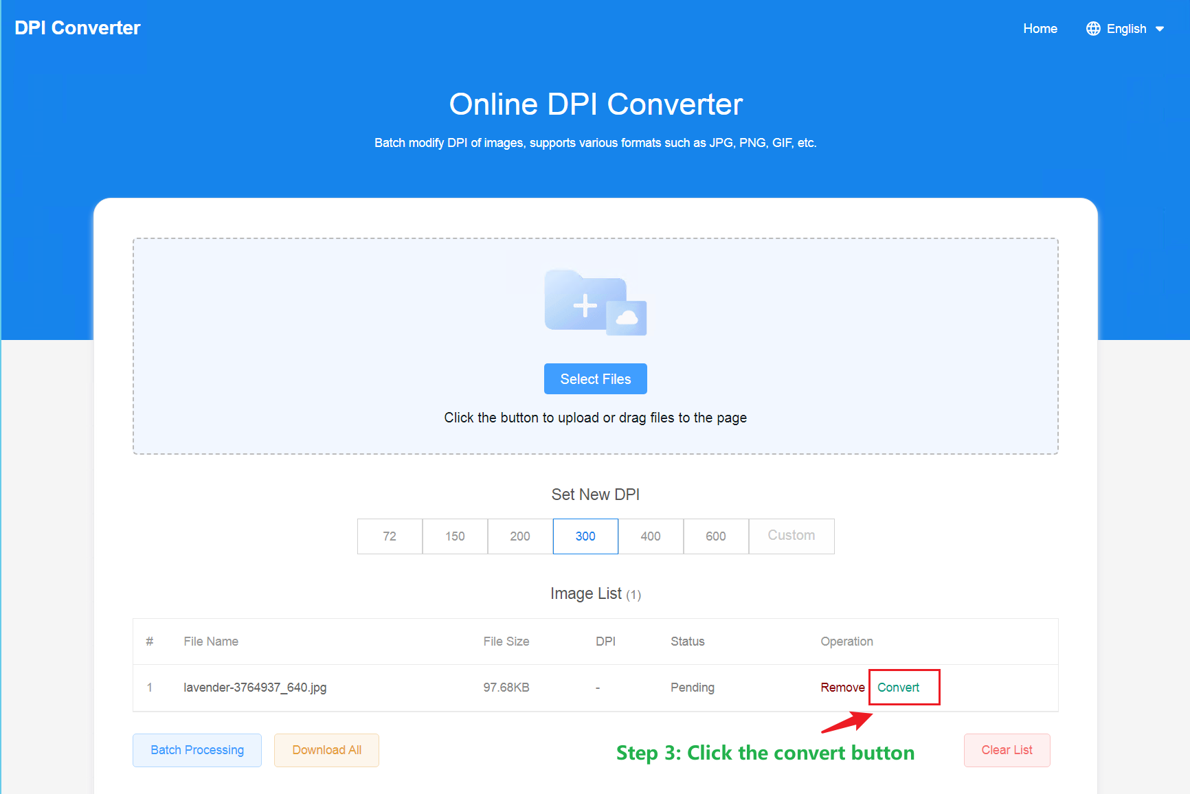 Convertidor DPI en línea - Herramienta en línea para modificar el DPI de imagen por lotes para una mejor calidad media 3