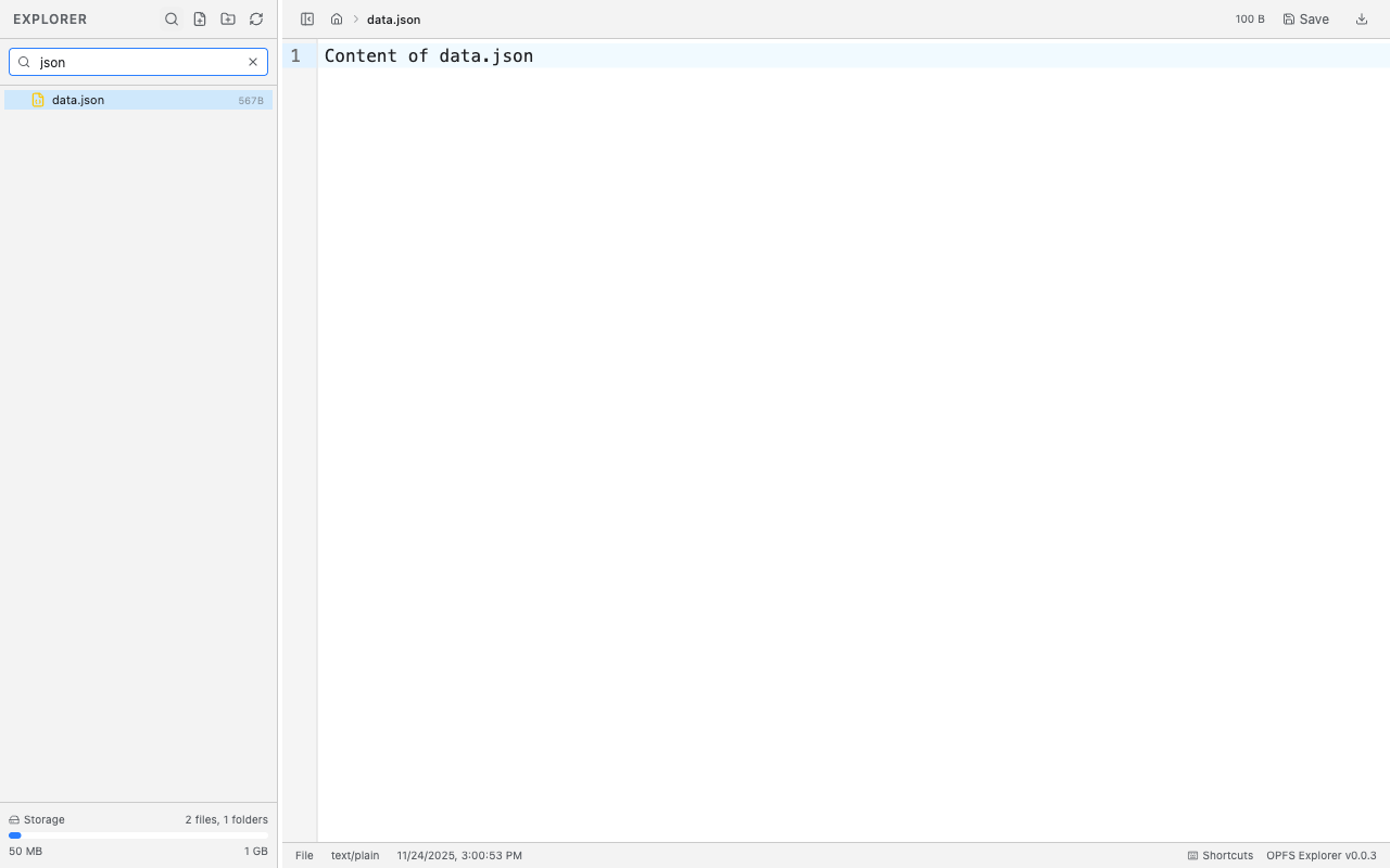 OPFS Explorer - Screenshot 4 showing product features and functionality