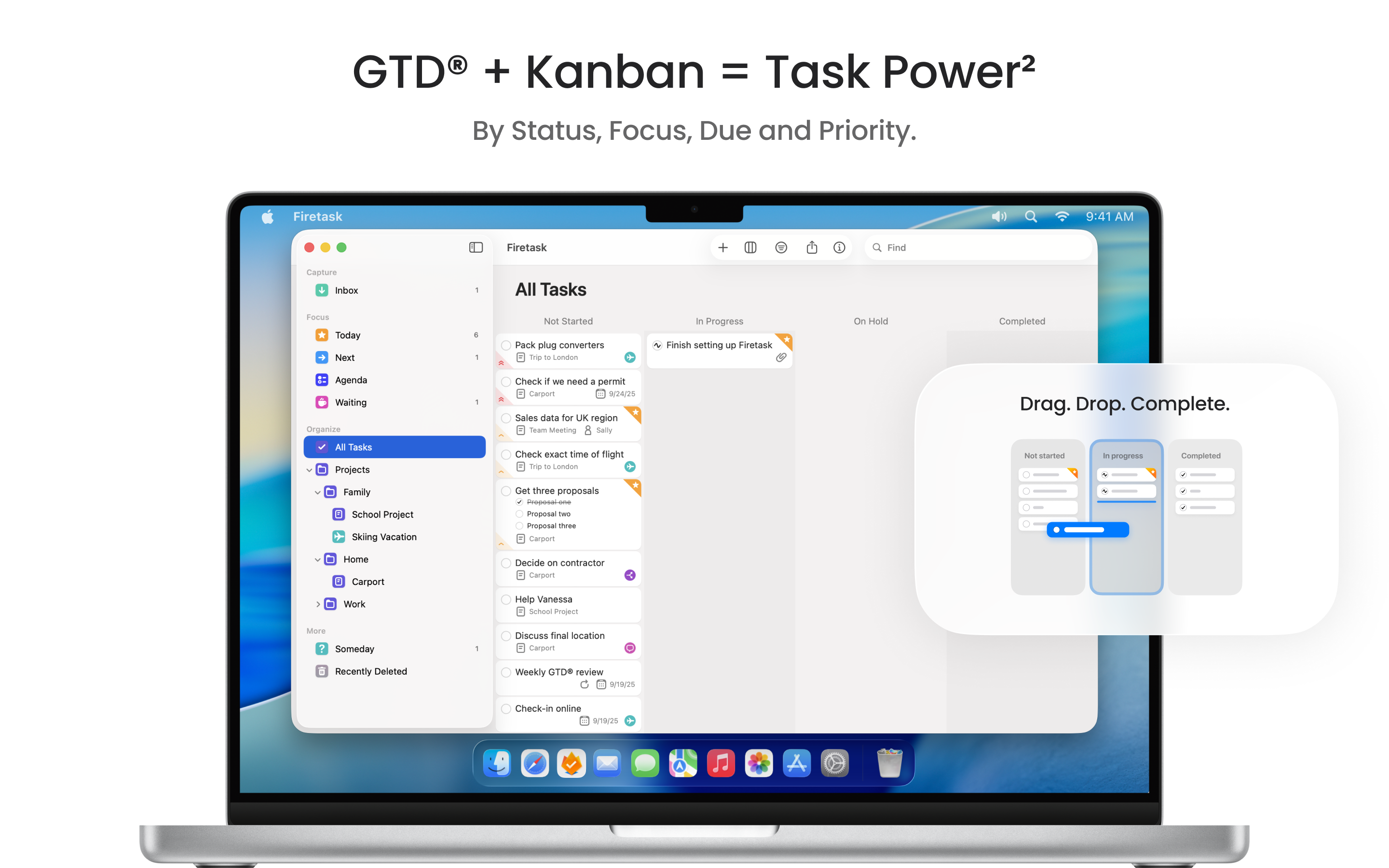 Firetask 5 - GTD Kanban Task Manager che si sincronizza su dispositivi Apple media 3