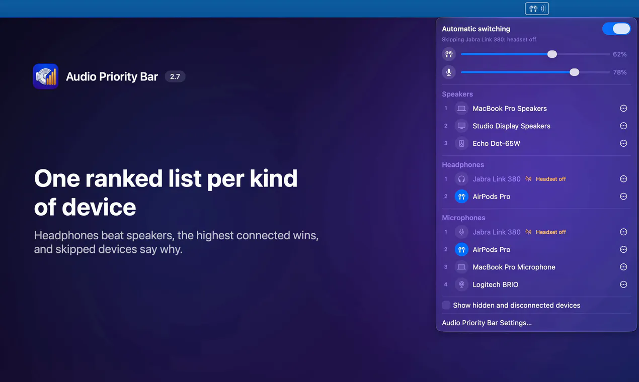 Audio Priority Bar gallery image