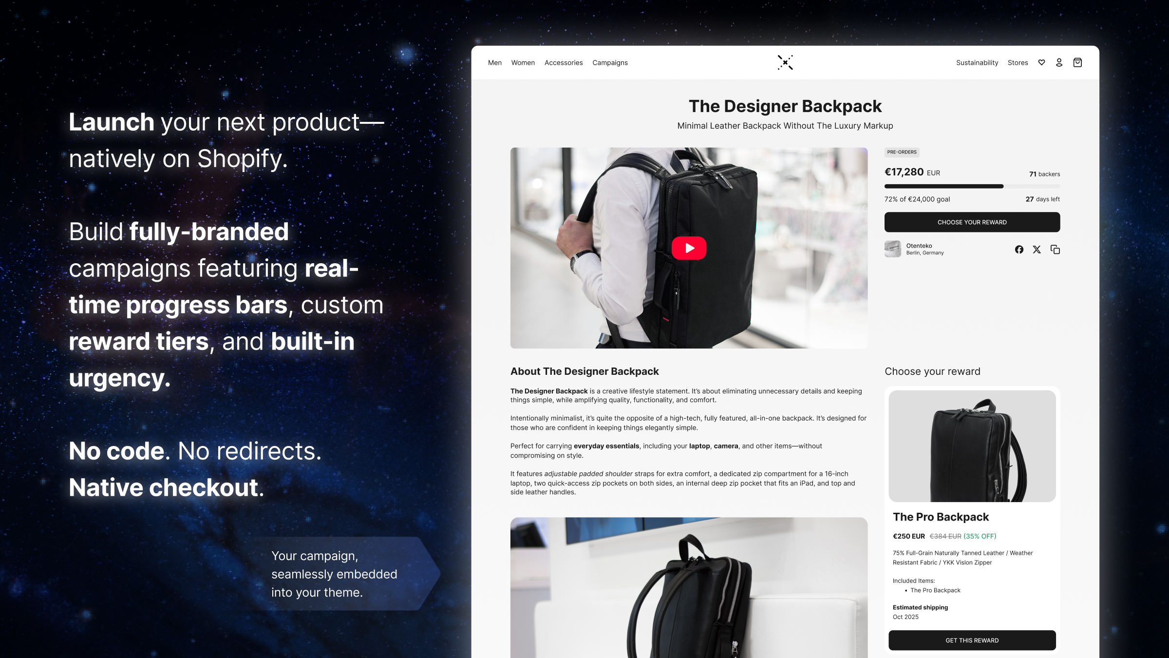 Fundlify Launch & Pre-order - Main product screenshot demonstrating key features and user interface