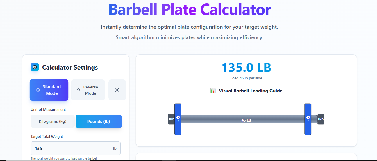 My Barbell Plates - Main product screenshot demonstrating key features and user interface