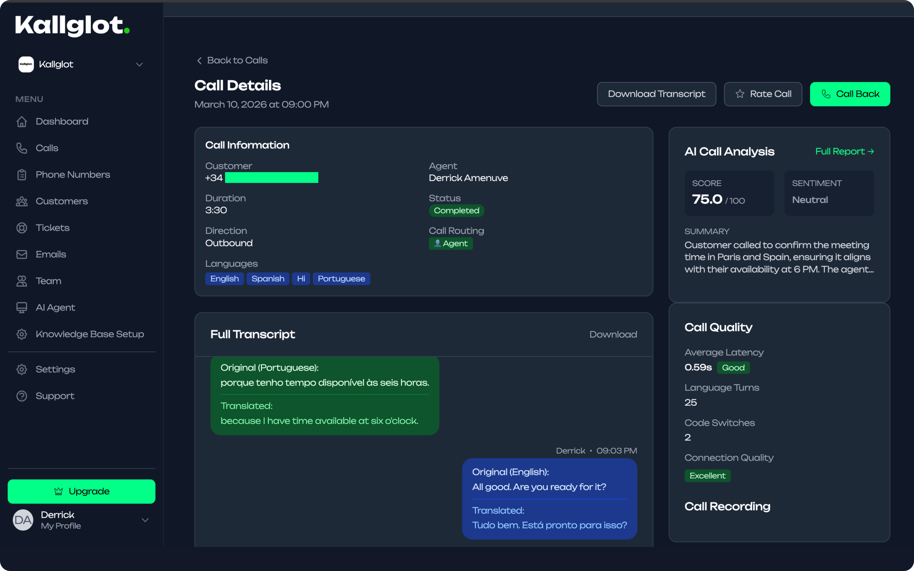 Kallglot- real time call translation gallery image
