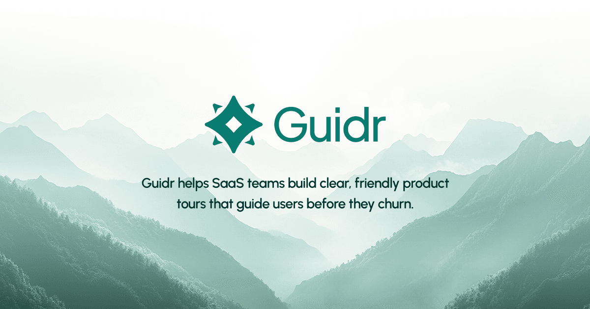 Guidr – No-Code Product Tours for SaaS - Main screenshot showing features and interface