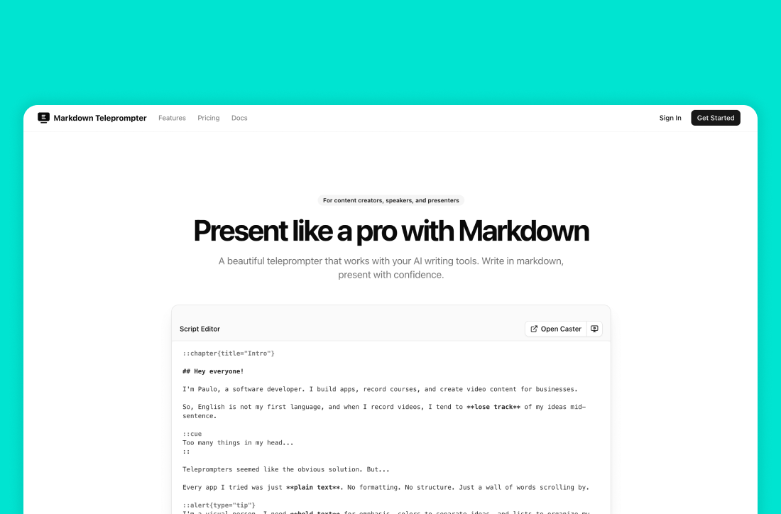 Markdown Teleprompter gallery image