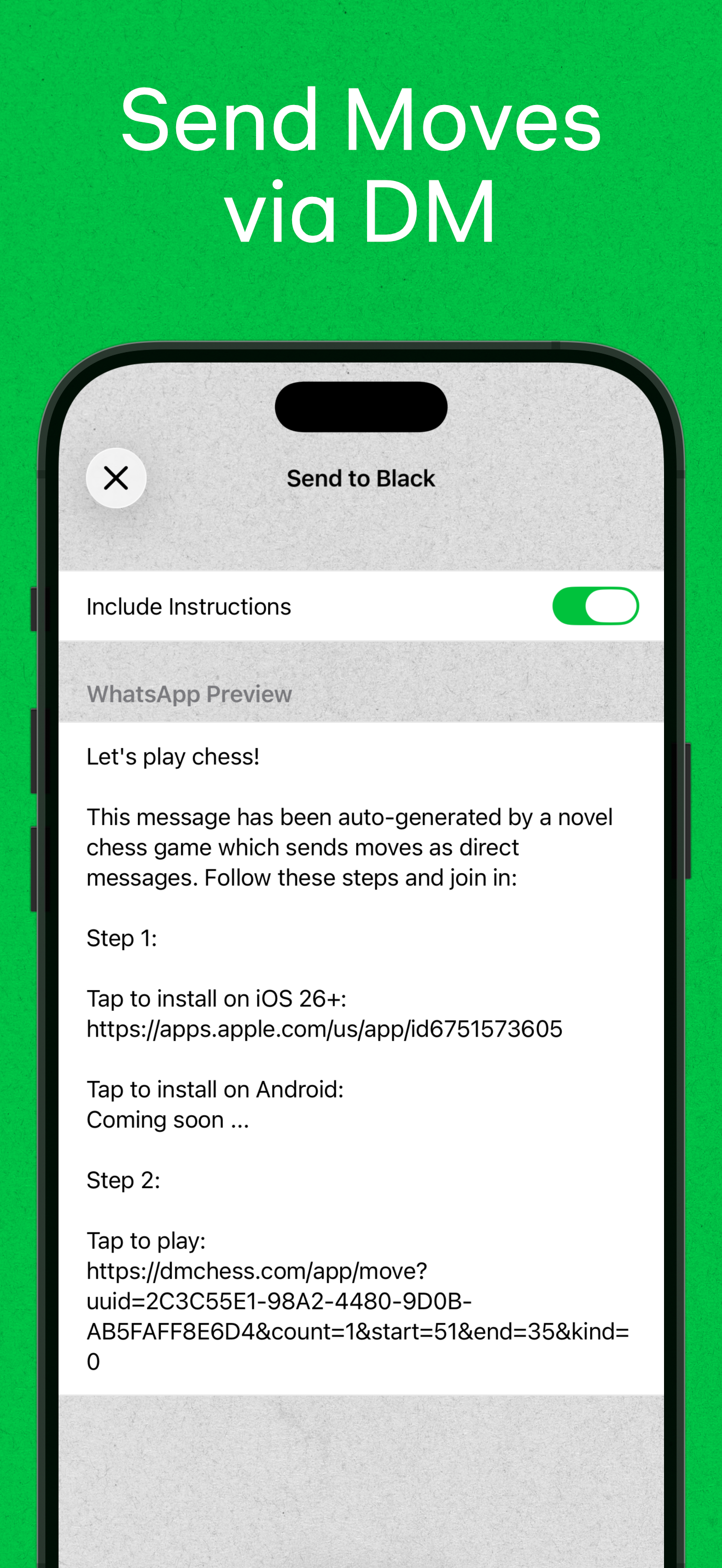 Média Échecs via WhatsApp - Envoyer des mouvements via un message direct 3
