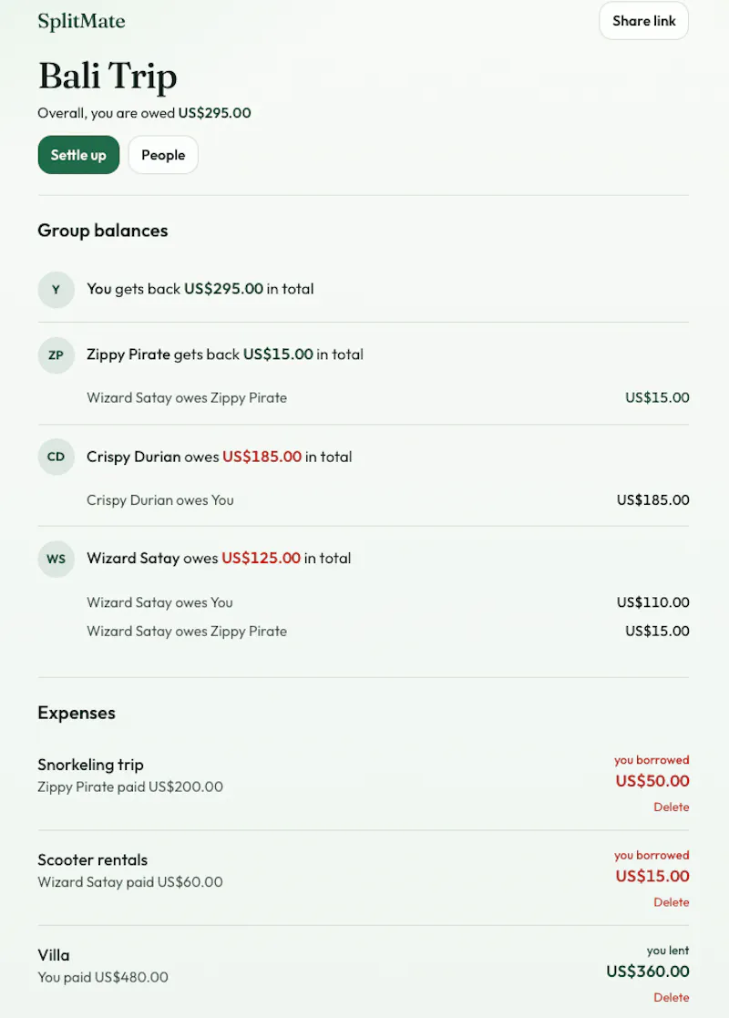 SplitMate — split expenses with a link screenshot 3
