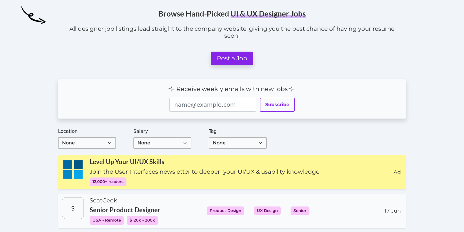 Quadro de empregos de designer de UI e UX media 1