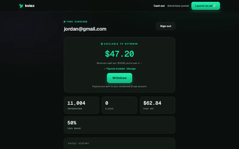Kolex - Get Paid to use ChatGPT screenshot 3
