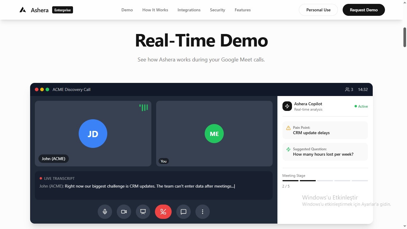 Ashera AI - Main product screenshot demonstrating key features and user interface
