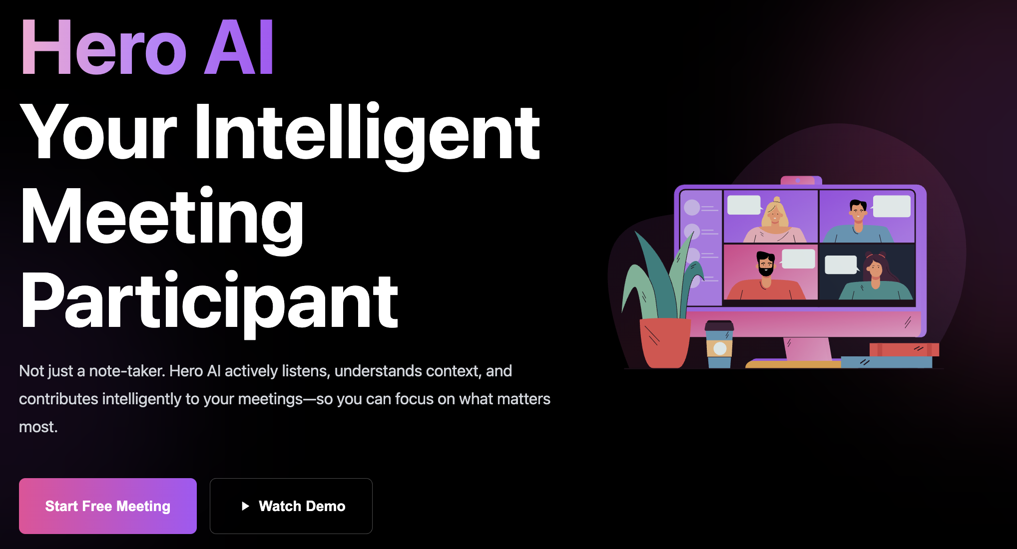 Hero AI - Main product screenshot demonstrating key features and user interface