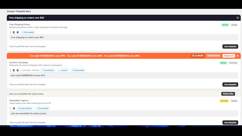  PulseBar Announcement Bars screenshot 4