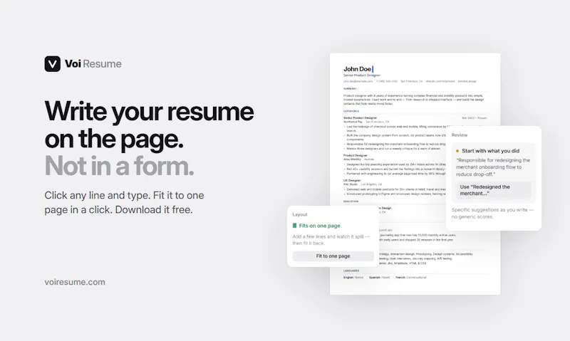 Voi Resume screenshot 2