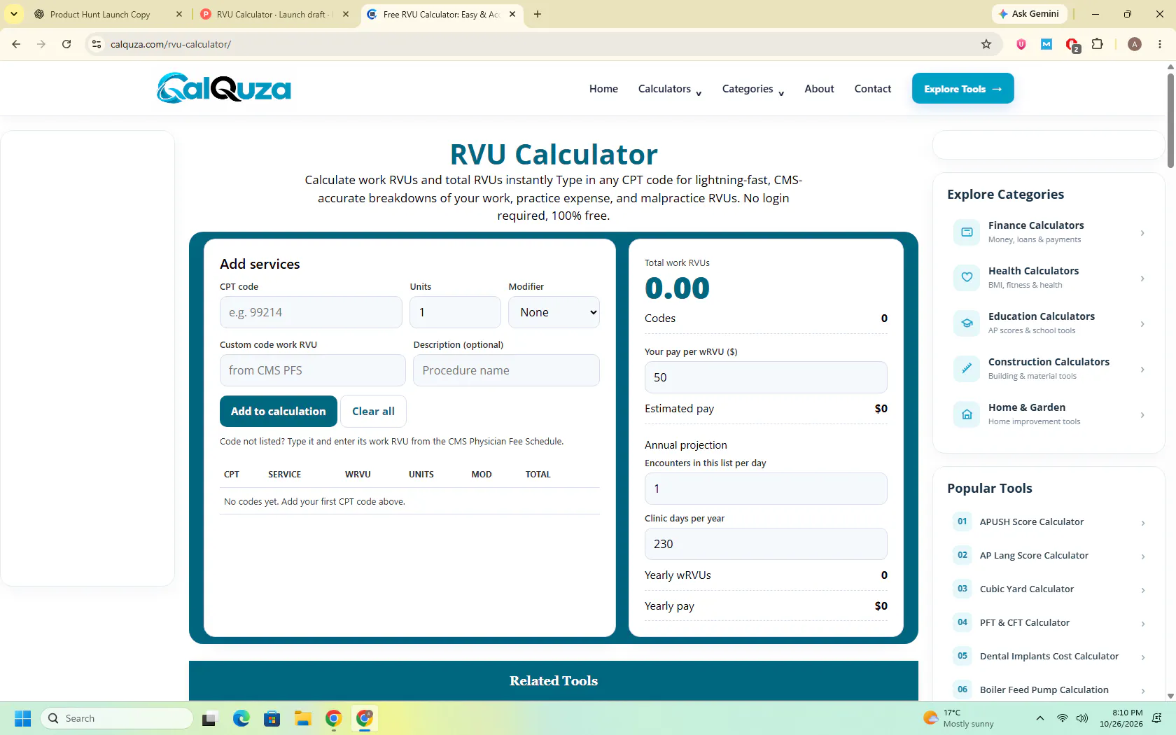 RVU Calculator gallery image