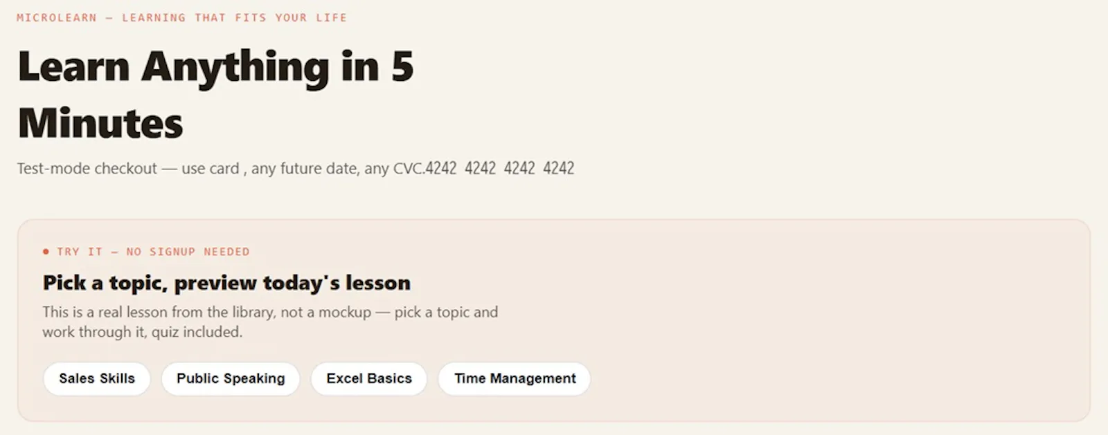 MicroLearn screenshot 2