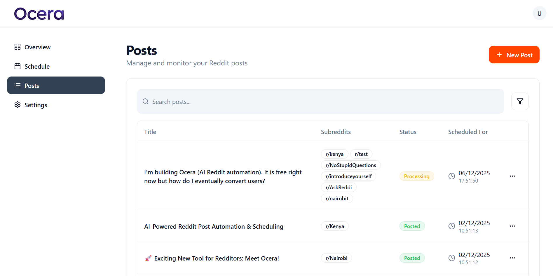 Ocera - Screenshot 4 showing product features and functionality