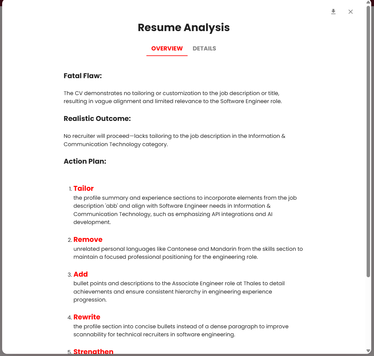 Beruf AI Resume Coaching gallery image