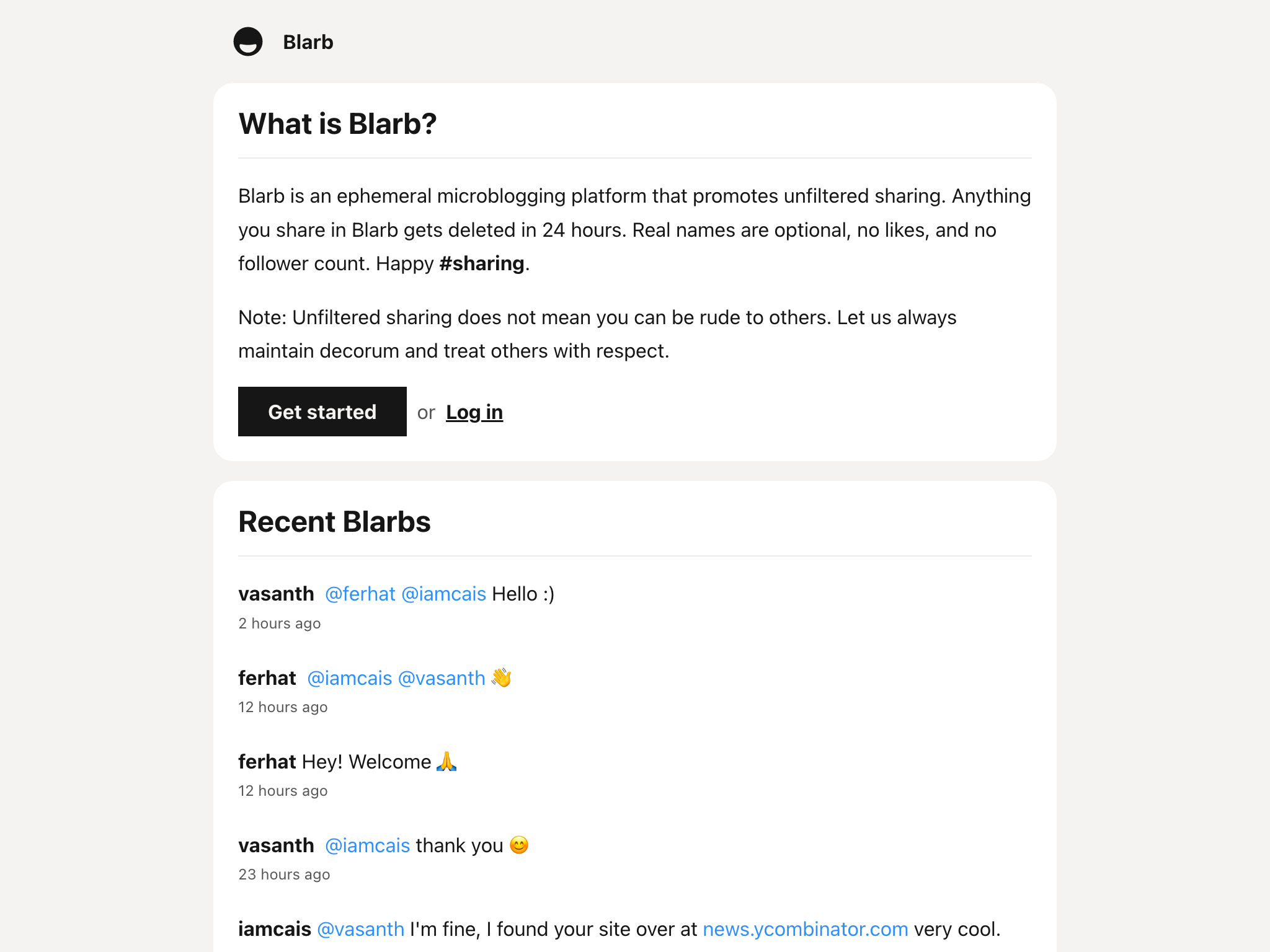 BLARB 2.0 - 필터링되지 않은 공유를위한 임시 마이크로 블로깅 미디어 1