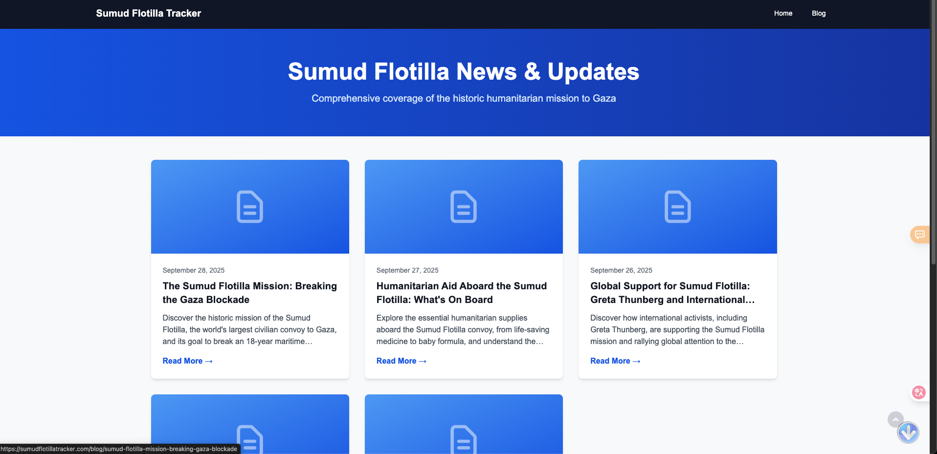 Média Sumud Flotilla Tracker - Surveillance en temps réel de la mission d'aide à Gaza 2