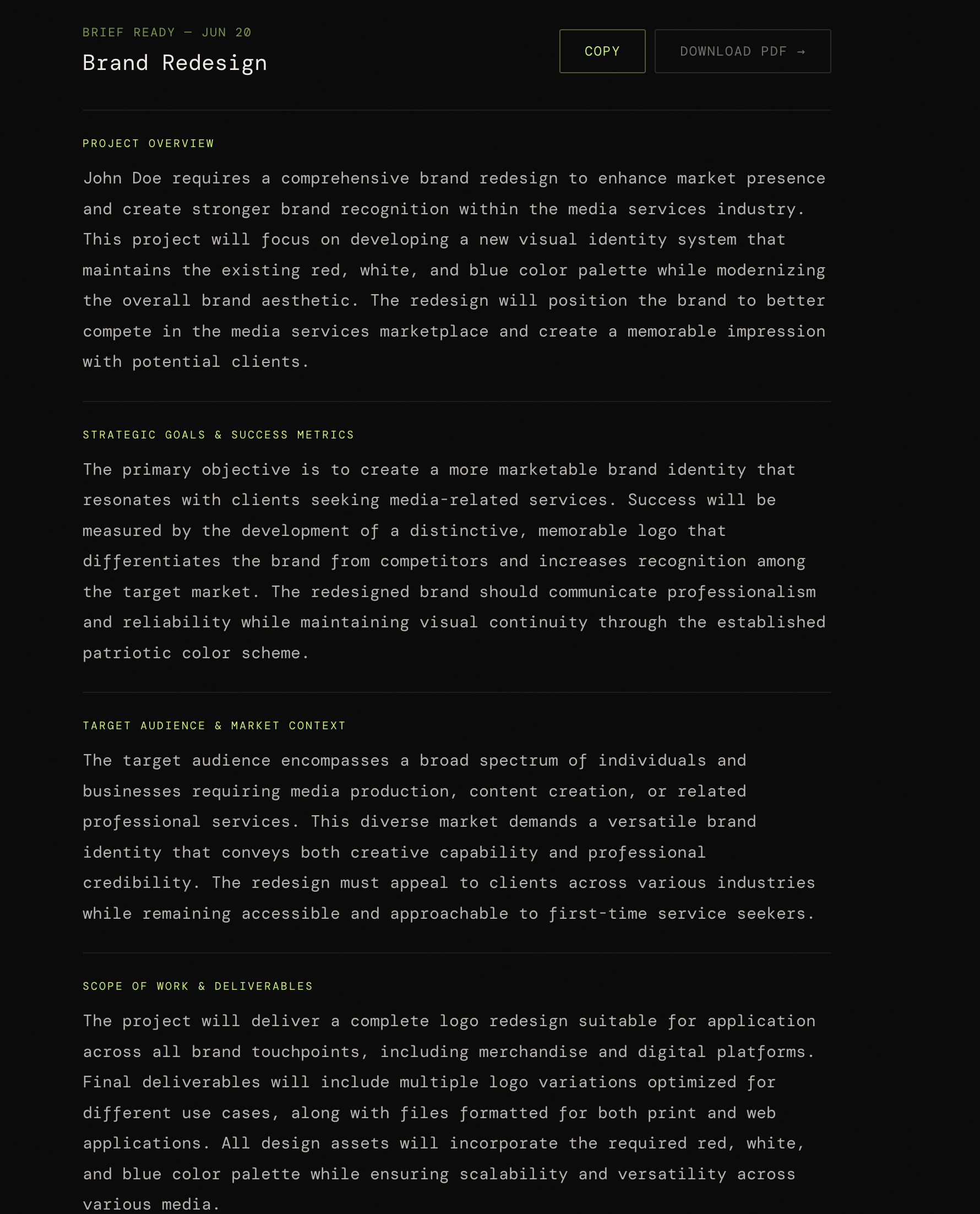 BriefOps — Client Briefs in 60 Seconds gallery image