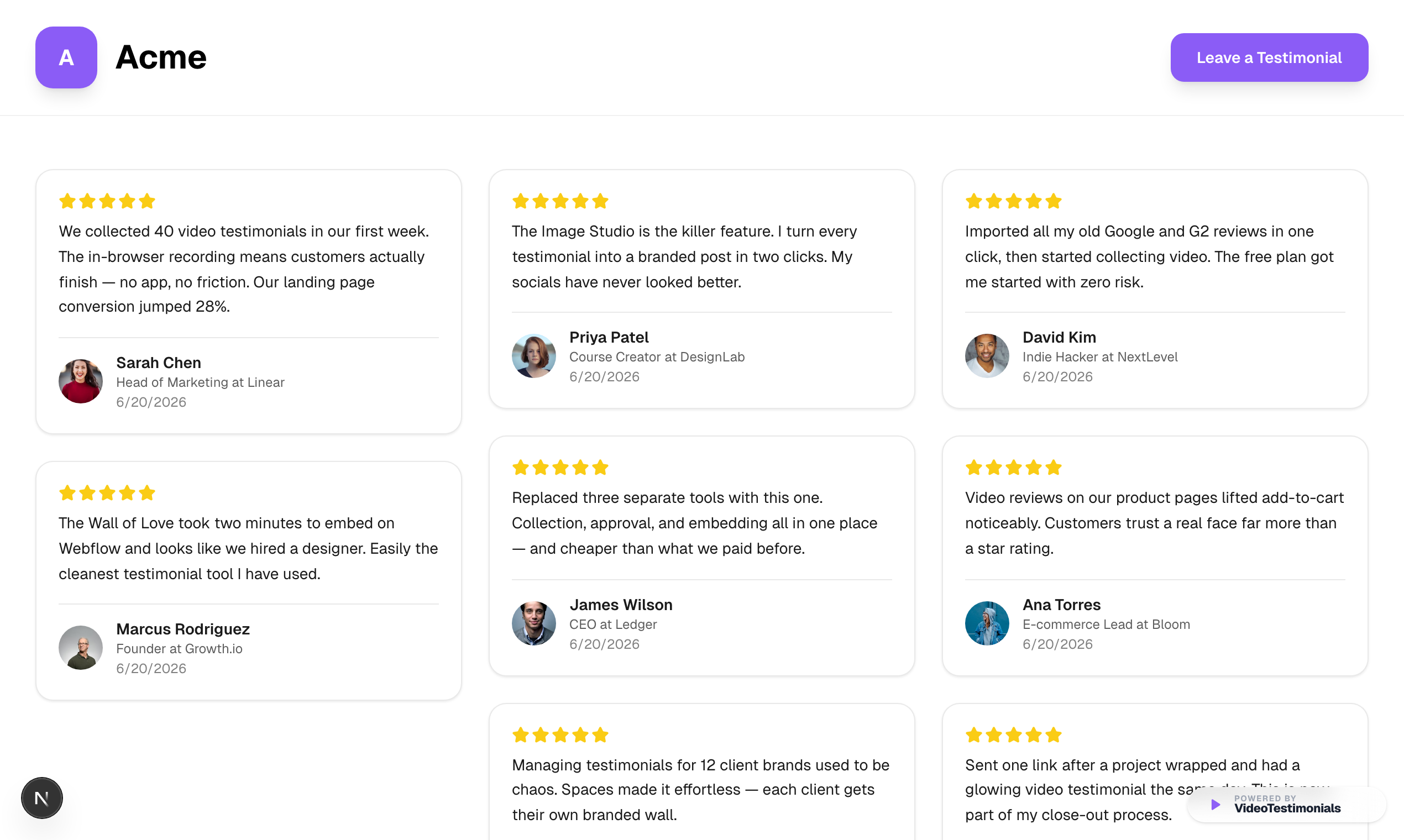 VideoTestimonials gallery image