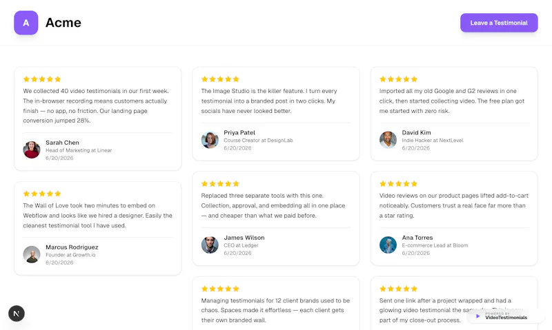 VideoTestimonials screenshot 2