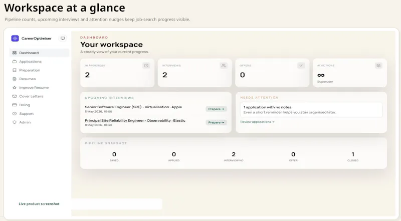 CareerOptimiser screenshot 2